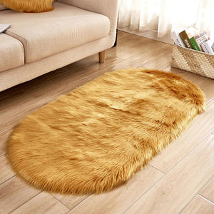 Tapis ovale moelleux en fausse fourrure de mouton à poils longs blancs pour salon, chambre d'adolescent, décoration de chambre de luxe, lavable - Product Image 3