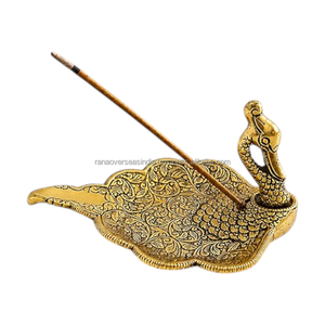 Handcrafted Eco-Friendly Brass Peacock Incense Burner Ash Catcher Incense Stick Holder <b>Decorative</b> Puja Home Office Meditation - Product Image 1