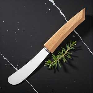 Stainless Steel Sheepsfoot Knife Wood Handle 0.6mm Thickness Kitchen Utility Blade Straight Edge DIY Crafting <b>Tool</b> - Product Image 5