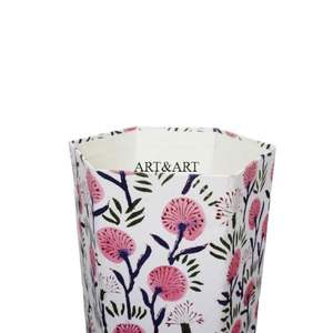 Tela de algodón con diseño floral hecho a mano con cartón de papel reciclado para uso en jardín, oficina o hogar. - Product Image 6