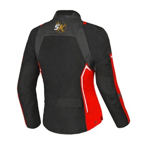 Blouson de moto pour femme à manches longues, 5 Sports, noir et rouge, coupe-vent, toutes saisons, vêtements de course - Product Image 2