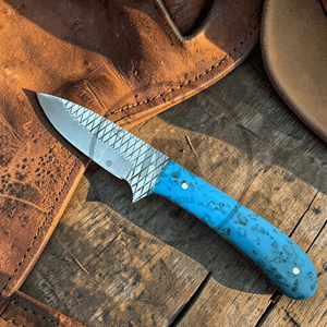 Cuchillo de caza artesanal de acero raspado con logo de toro, punta caída, grado industrial, forjado, AR KNIVES OEM, 3 años de garantía - Product Image 3
