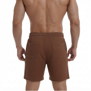 Shorts de sport pour homme en tissu Oxford marron de haute qualité, 100% coton, respirant, séchage rapide, imperméable, fermeture à cordon, décontracté - Product Image 2