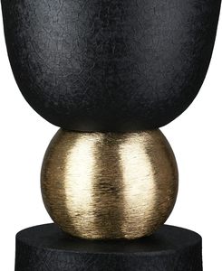 Vase de table moderne festif en bronze noir avec base sphérique dorée, fait main, décoratif, hauteur 22 cm - Product Image 4