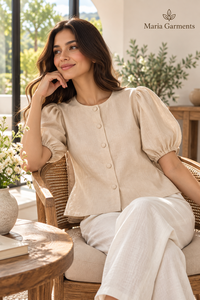 Débardeur décontracté simple et respirant très demandé - Tenue d'été à manches courtes couleur champagne - Hub de fournisseurs en gros en ligne - Product Image 4
