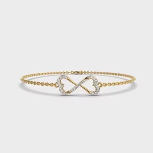 18k Yellow Gold New Harte Plated Moissanite Mix Diamond Bracelet & Bangle Round Cut Jewelry - Product Image 2