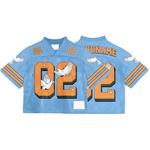 Top Selling New Arrival Luxury Boxy Fit <b>Drop</b> Shoulder Graphic Vintage Sublimation Mesh Polyester American Fan Jersey - Product Image 5