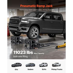 Sollevatori Pneumatici Portatili per Auto AC Brand, Capacità 5 Tonnellate (3T, 11023 Libbre), Altezza Massima 12.6 Pollici, Rampa Pneumatica, Cunei per Ruote 2 Pezzi - Product Image 2