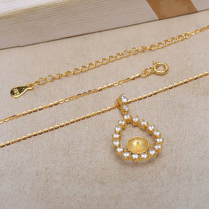 Collier avec pendentif creux en forme de perle 9-10 avec chaîne 4474, accessoires de bricolage en forme de goutte, trouvailles et composants de bijoux - Product Image 5