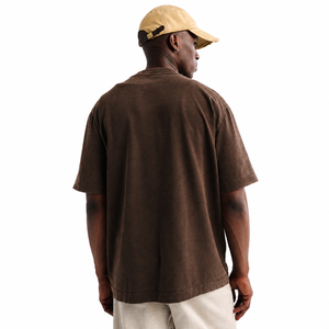 T-shirt à manches courtes pour homme, couleur marron, coupe classique, col rond, style décontracté, tissu jersey 100% coton, respirant, séchage rapide, écologique - Product Image 2