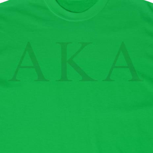 Camiseta con letras AKA, color gris jaspeado, estampado gráfico, cuello redondo, informal, de algodón, de manga corta, para hermandad - Product Image 4
