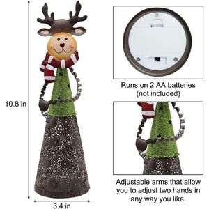 Set di 3 Decorazioni Natalizie da Tavolo Illuminate a LED con Babbo Natale, Pupazzo di Neve e Renna - Product Image 4