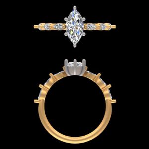 1.39 Carat Marquise Cut Diamond Engagement Ring 18k 14k Solid Gold Multi <b>Stone</b> Wedding Band Luxury Fine Jewelry Women Ring - Product Image 2