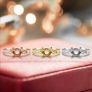 โรงงานโดยตรงแฟชั่นเครื่องประดับ 18 พันทองคําขาวทอง vvs เพชรรอบ Mount 0.50cts ศูนย์กึ่ง Mount แหวนหมั้นสําหรับสตรี - Product Image 5