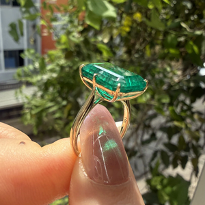 แหวนหมั้นเพชรทรงเอเมอรัลด์ทรงเหลี่ยม 14k ทองคำแท้ ได้รับการรับรองจาก IGI เครื่องประดับสำหรับผู้หญิง 6.5 กะรัต หรูหรา สี E/F ความสะอาด VS-VVS - Product Image 5