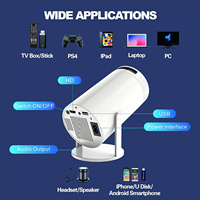 Projecteur portable mural HY300 pour petite chambre à coucher, électronique grand public populaire pour usage domestique 1920 x 1080P
