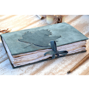 Journal en cuir suédé véritable fait main, journal rustique, carnet de voyage avec fermeture à ruban esthétique, pages vintage - Product Image 4