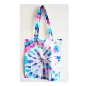Hand-Tied Tie-Dyed Tote <b>Bag</b> Washable Durable Cotton <b>Fabric</b> Open Closure Tote <b>Bag</b> - Product Image 1