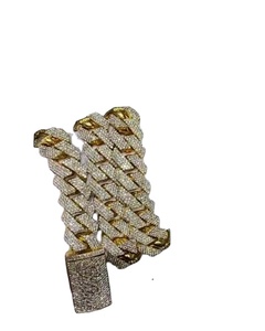 สร้อยคอชุบทองสีเหลืองแบบฮิปฮอปสไตล์คิวบาสำหรับผู้ชายเครื่องประดับแฮนด์เมดสั่งทำ - Product Image 1