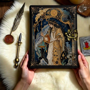 Diario de Cuero Vintage con Decoración Wicca, Libro de Sombras, Grimorio, Diario de Escritura de Cuero Genuino Hecho a Mano, Cuaderno de Regalo - Product Image 6