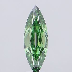 Diamant de laboratoire antique Marquise Old Mine 3.06CT Vert Vif Fantaisie VVS2 |   Diamant vert vintage taille marquise, coupe mineur ancienne, non monté - Product Image 3