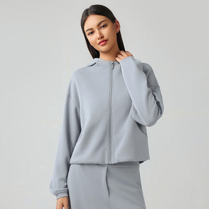 Sudadera con capucha y cremallera para mujer, corte holgado, nueva colección 2026, chaqueta deportiva informal para otoño e invierno, ropa para correr y gimnasio, top de entrenamiento, venta al por mayor - Product Image 2