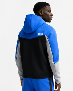 เสื้อแจ็คเก็ตฮู้ดซิปเต็มตัว OEM Premium Tech สำหรับผู้ชาย ผ้าฟลีซกันลม พิมพ์โลโก้ได้ เหมาะสำหรับออกกำลังกายและเล่นกีฬา - Product Image 2