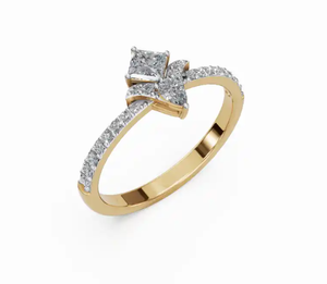 Bague en diamant de créateur, or massif 14k, 18k, 9k, disponible en finition or jaune, rose, blanc, bijou minimaliste de luxe - Product Image 5