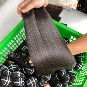 Extensions de cheveux vietnamiens en gros 100% naturels humains noirs Grade 12A Remy lisses double trame alignées cuticules vierges - Product Image 4