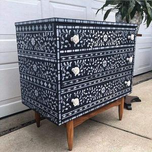 Mesa con Incrustaciones de Hueso de ILAHI, Diseño Moderno con Detalles de Ágata, Almacenamiento Portátil, Muebles para el Hogar - Product Image 3