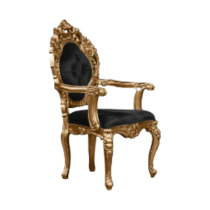 Sillón de Madera Estilo Victoriano con Tapicería Negra, Muebles de Jardín para Exteriores, Estructura de Madera Maciza Resistente - Product Image 2