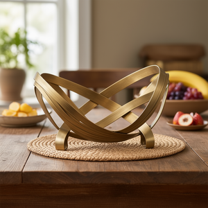 Cuenco de Latón Hecho a Mano con Diseño de Tejido de Mimbre, Acabado Mate, para Servir Frutas y Decoración de Mesa - Product Image 3