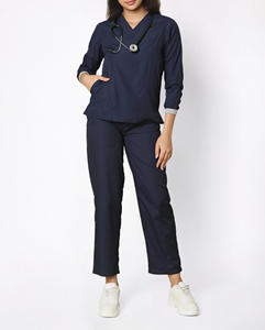 Conjuntos de Uniformes de Enfermería, Conjuntos de Uniformes Médicos Unisex, Blusa de Médico de Hospital, Tela Elástica Médica, Manga Corta, Función Antiestática - Product Image 1