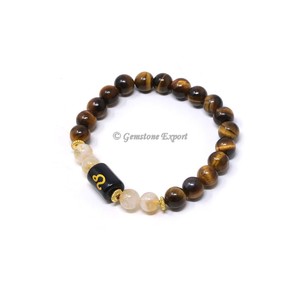 Pulsera de Cristal Ojo de Tigre y Citrino del Zodiaco Leo - Accesorio de Moda al por Mayor - Product Image 1