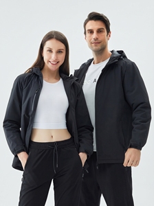 เสื้อกันลมแบบมีฮู้ด OEM สั่งทำได้ 男女 ใส่ได้ สีดำ กันน้ำ น้ำหนักเบา ผ้า softshell มีกระเป๋าข้าง ความยาวเต็มตัว สำหรับกิจกรรมกลางแจ้ง - Product Image 6