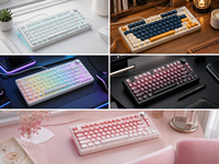 Clavier de jeu compact tri-mode à sensation mécanique silencieuse pour ordinateur portable et PC de bureau