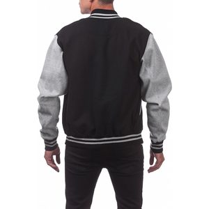 Winter Bulk Customizable Streetwear Chenille Cotton University <b>Mens</b> Varsity <b>Jackets</b> Black and <b>White</b> Varsity <b>Jacket</b> for man - Product Image 3
