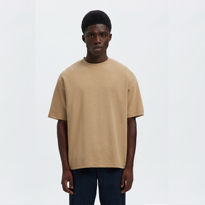 เสื้อยืดโอเวอร์ไซส์ผู้ชาย สีพื้น ผ้าฝ้าย คอกลม แขนสั้น สไตล์ลำลอง สตรีทแวร์ ทรงพอดีตัว ผ้าเจอร์ซีย์ถัก - Product Image 2