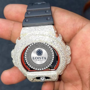 นาฬิกาเพชรโมอิสซาไนต์คุณภาพพรีเมียม ระบบควอตซ์ ETA Caliber ตัวเรือนสแตนเลสสตีล ดีไซน์ฝังเพชรเต็มเรือน ราคาส่งออก - Product Image 4
