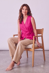 100% Cotton <b>Tie</b> Front <b>Top</b> for Women Breathable Woven Casual Short Sleeve V-<b>Neck</b> Lightweight Summer Shirt Gift for Her - Product Image 2
