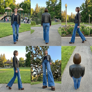 Women's wide leg jeans Denim Breathable Medium Wash Rib Pocket Button Comfortable Denim American Style Ladies Bell-bottom <b>Pants</b> - Product Image 4