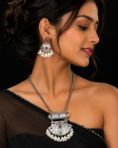 Wholesale Supplier Gold Plated Bohemian Engagement <b>Wedding</b> Statement Pendant Necklace Set Bezel Setting Zircon Pearl Drop - Product Image 4
