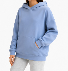 Nueva Sudadera con Capucha Rosa, Manga Larga, Color Sólido, Tejido de Algodón Transpirable, Estilo Holgado, para Otoño - Product Image 4