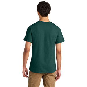 T-shirt à manches courtes vert foncé pour homme, col rond, Jerzees 570M, chemise unisexe, impression de logo personnalisée, vente en gros - Product Image 5