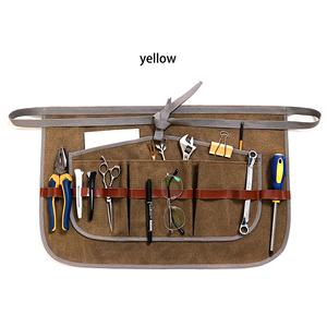 ผ้ากันเปื้อนผ้าแคนวาสแบบปรับได้พร้อมกระเป๋าเครื่องมือหนังมีสายคาดเอว - Product Image 3