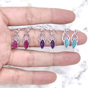 Pendientes Finos de Plata de Ley 925 con Corindón y Rubí Cabujón MYS-E158, Joyería India Personalizada OEM ODM de Marca Privada para Mujer - Product Image 1