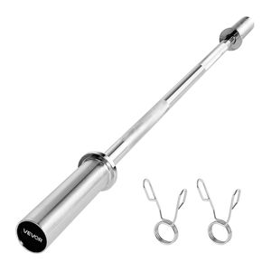 4FT Chrome Plated <b>Barbell</b> Bar <b>with</b> Knurled Grip Fits 2-Inch <b>Weight</b> Plates Strength Training Weightlifting Bar - Product Image 1