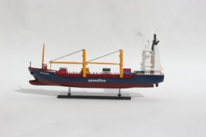 Handmade BBC Cargo <b>Container</b> Ship Wooden Model 20cm - <b>Small</b> Commercial Vessel Craft - Feng Shui Business Gift & Office Desk Deco - Product Image 2