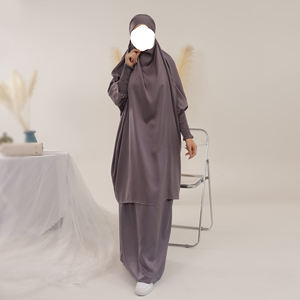 Venta al por mayor OEM Loriya Vestido Hijab Abaya para Mujer Talla Grande, Vestido Musulmán, Ropa Islámica Tradicional, Conjunto de 2 Piezas, Abaya para Oración - Product Image 2