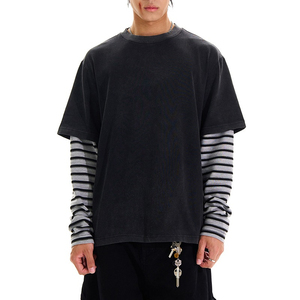 Camiseta de Manga Larga al por Mayor con Logotipo Personalizado, Doble Capa de Algodón, Alto Gramaje, Ecológica, de Secado Rápido, Diseño Urbano - Product Image 1
